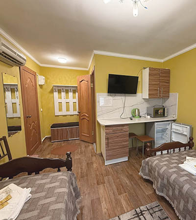 Двухместный номер Студия (третья) 18 м²  в отеле Турист, Луга - кухня