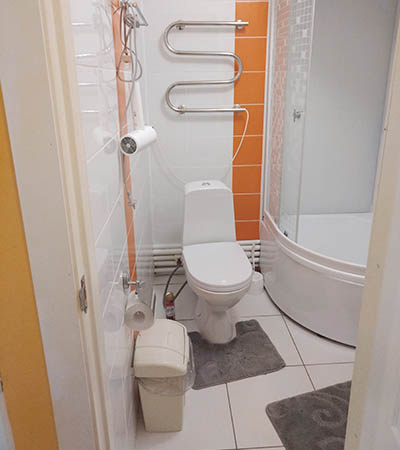 Двухместный номер Студия (вторая) 18 м²  в отеле Турист, Луга - санузел